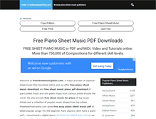 Tablet Screenshot of freesheetmusicpiano.com